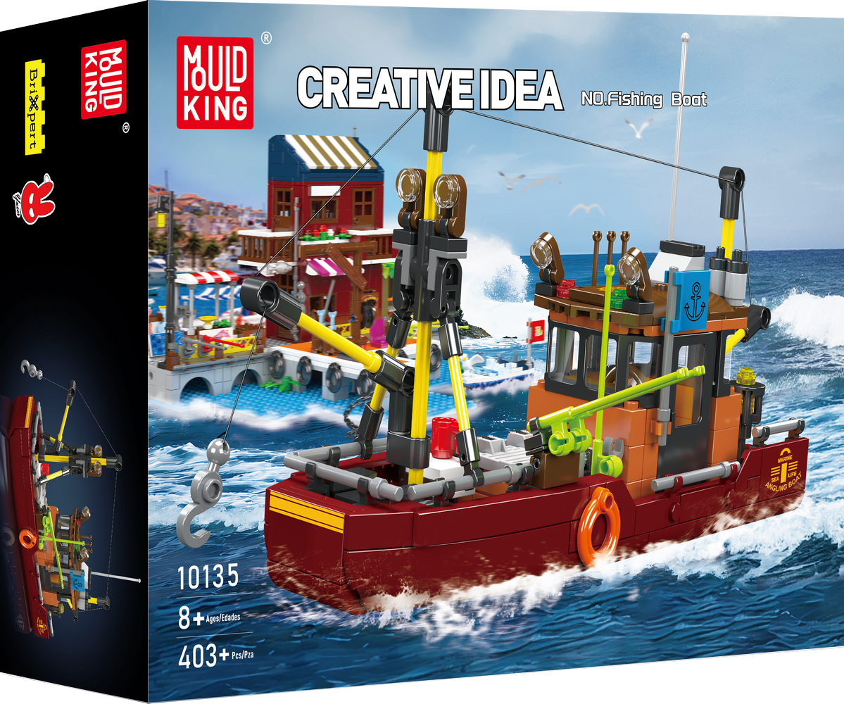Mould King 10135 Angling Boat Building Toy Set | 403 PCS