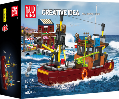 Mould King 10135 Angling Boat Building Toy Set | 403 PCS