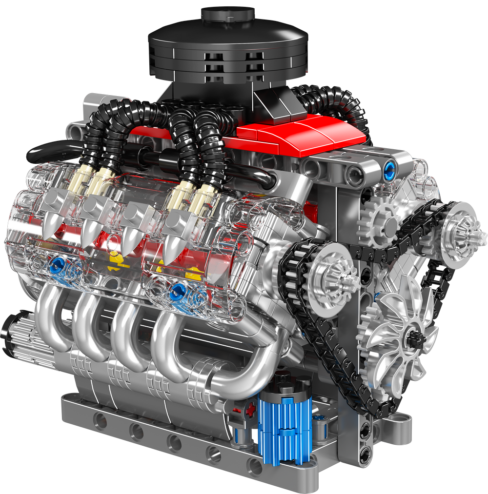 Mould King 10171 Chevy LSX454 Motorized V8 Engine Building Toy Set | 487 PCS