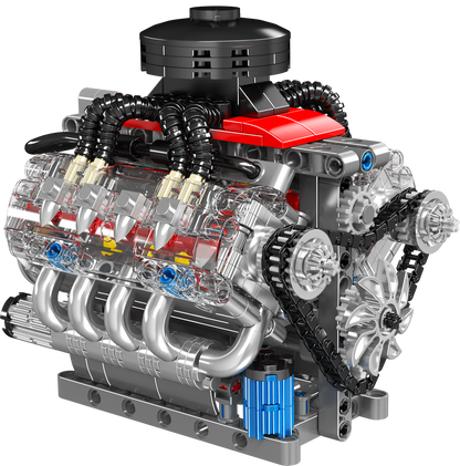 Mould King 10171 Chevy LSX454 Motorized V8 Engine Building Toy Set | 487 PCS