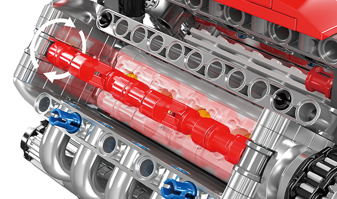 Mould King 10171 Chevy LSX454 Motorized V8 Engine Building Toy Set | 487 PCS