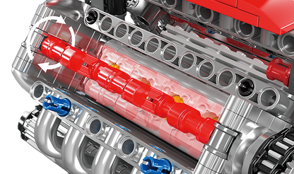 Mould King 10171 Chevy LSX454 Motorized V8 Engine Building Toy Set | 487 PCS