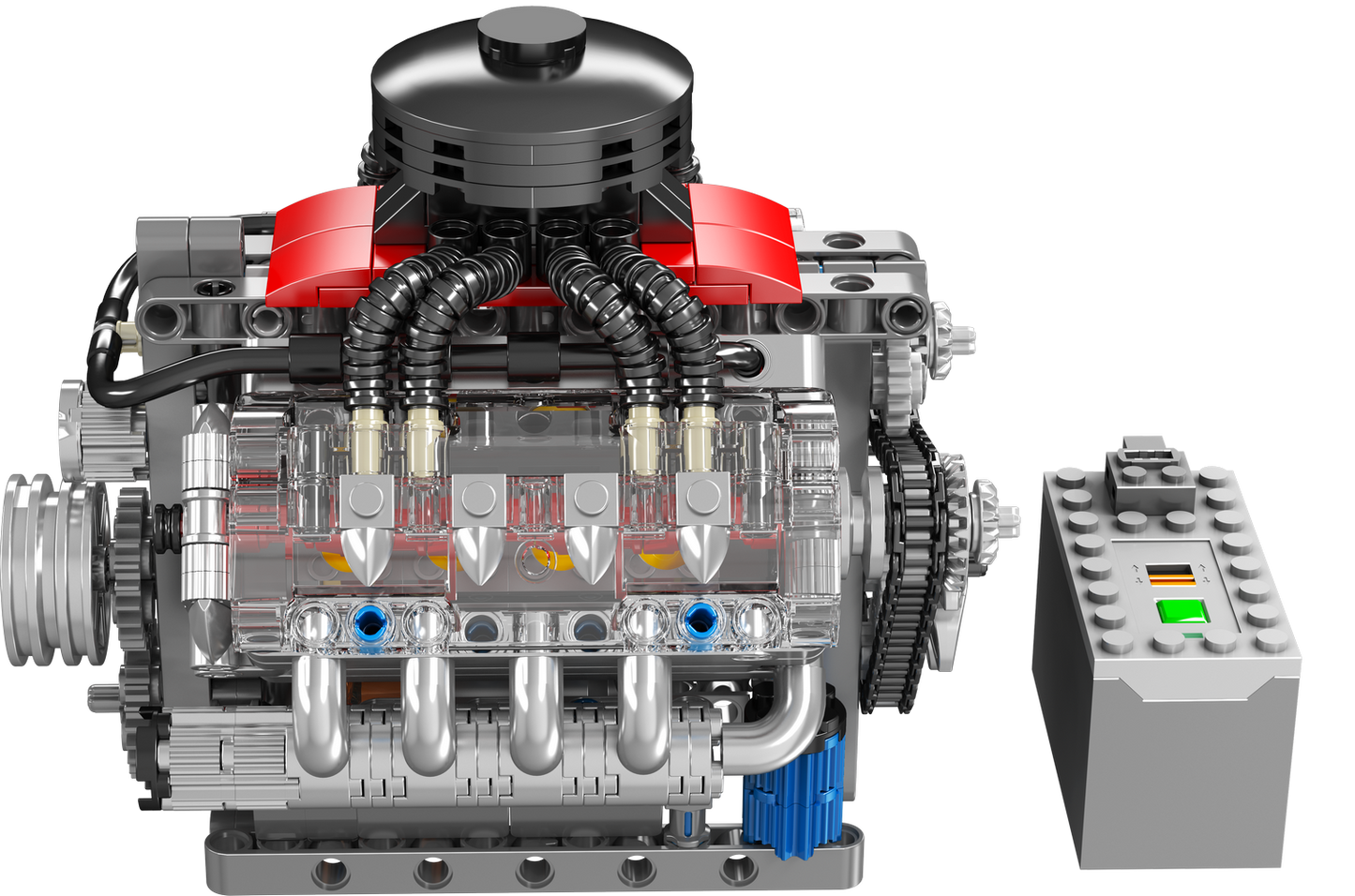 Mould King 10171 Chevy LSX454 Motorized V8 Engine Building Toy Set | 487 PCS