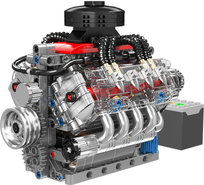 Mould King 10171 Chevy LSX454 Motorized V8 Engine Building Toy Set | 487 PCS