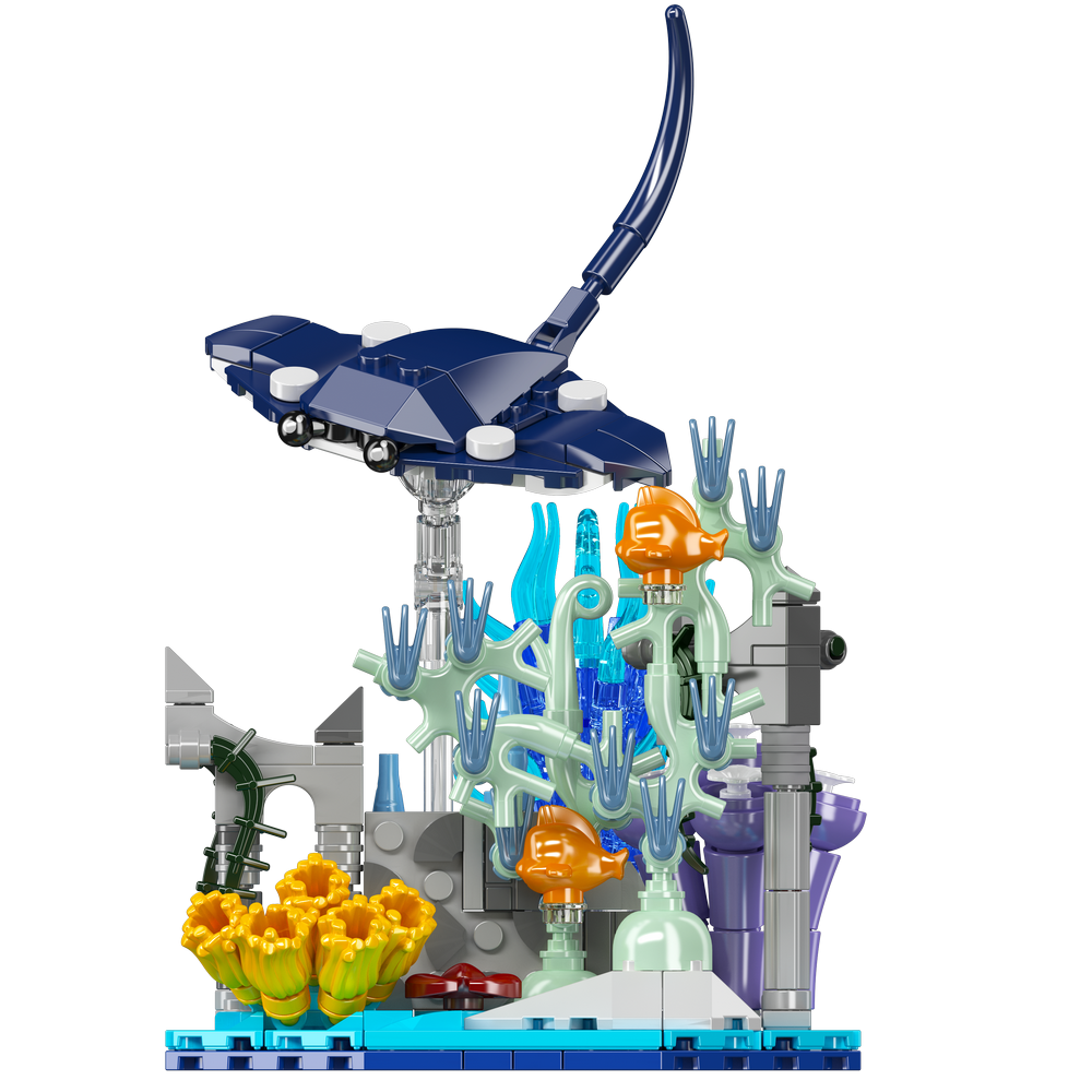Mould King 10173 Manta Ray Coral Reef Building Toy Set | 411 PCS