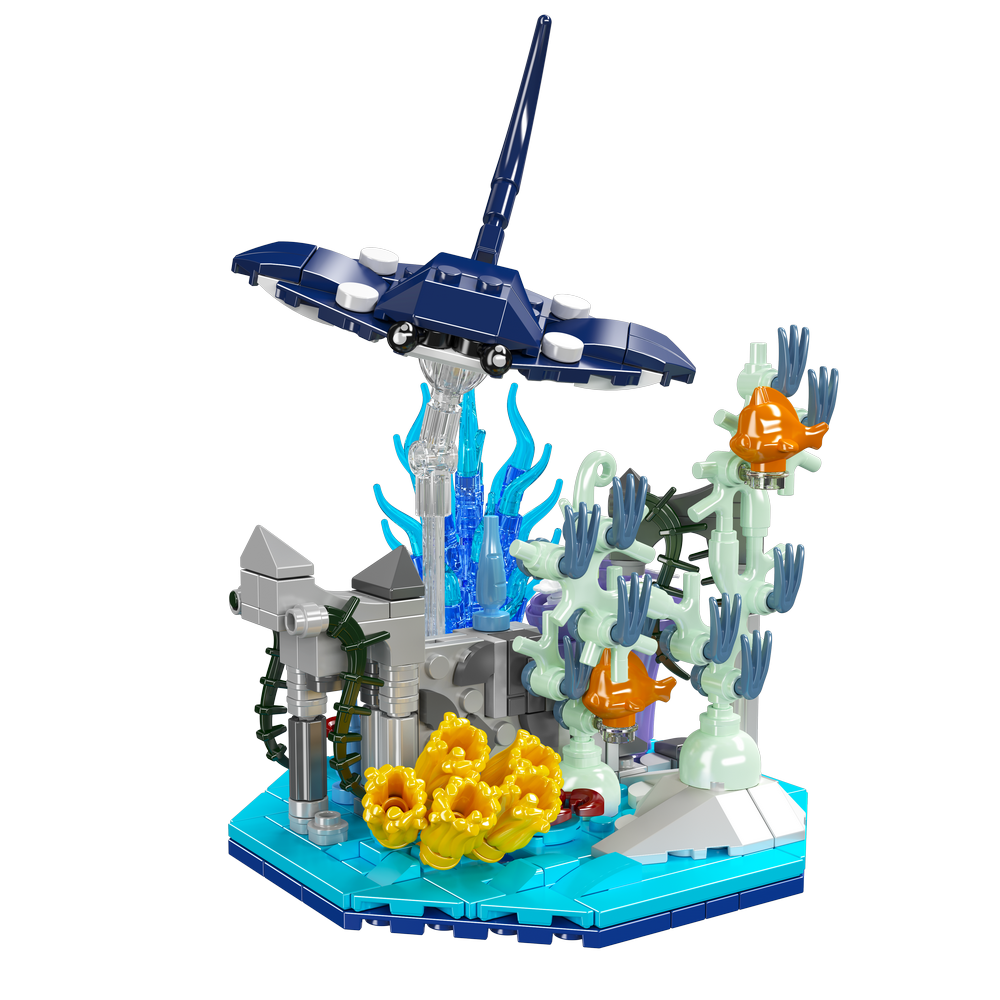 Mould King 10173 Manta Ray Coral Reef Building Toy Set | 411 PCS