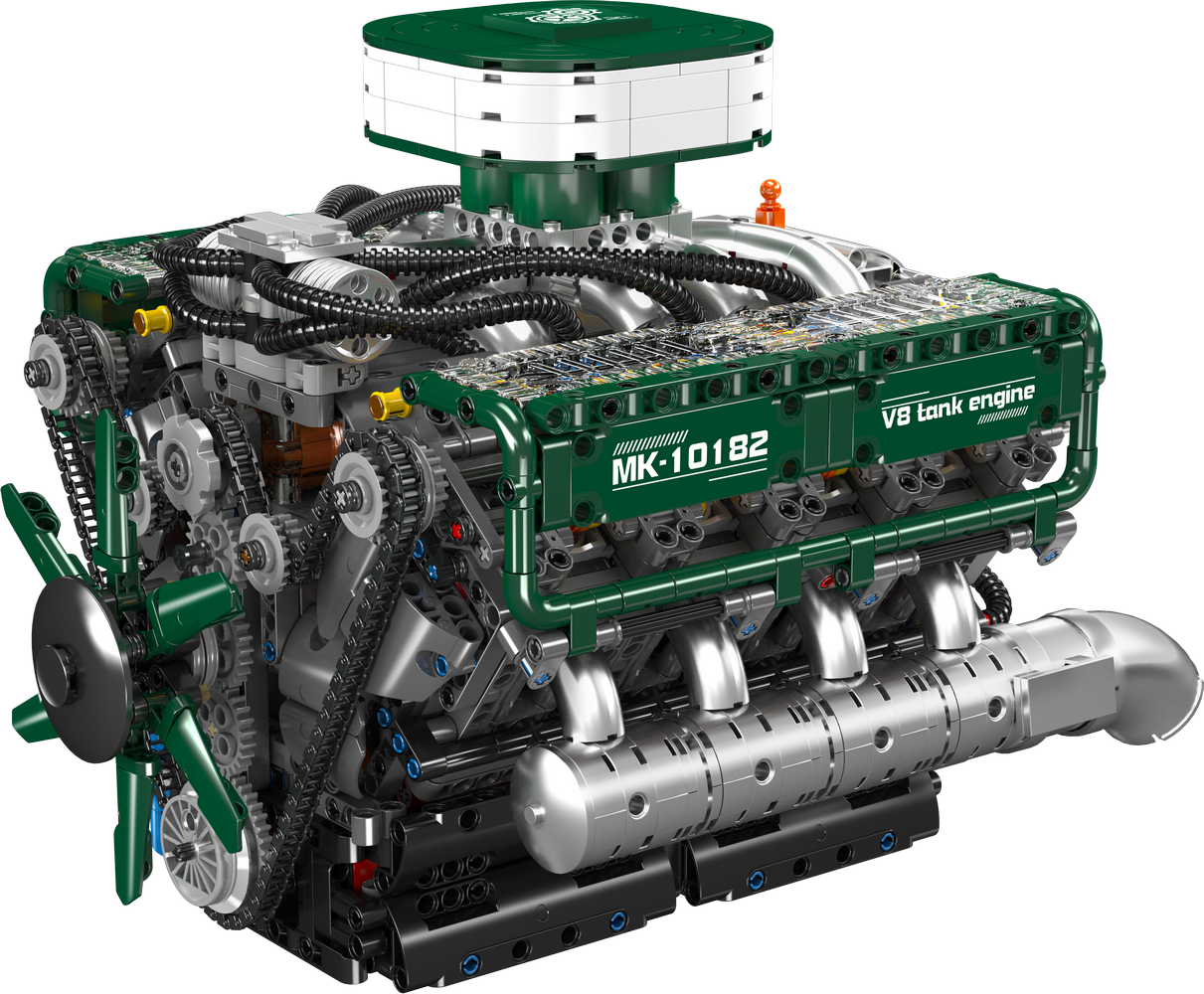 Mould King 10182 Motorised V8 Tank Engine Building Toy Set | 2250 PCS