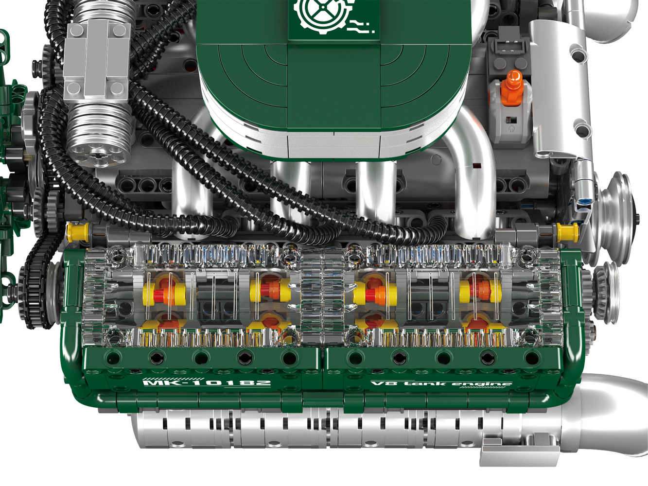 Mould King 10182 Motorised V8 Tank Engine Building Toy Set | 2250 PCS