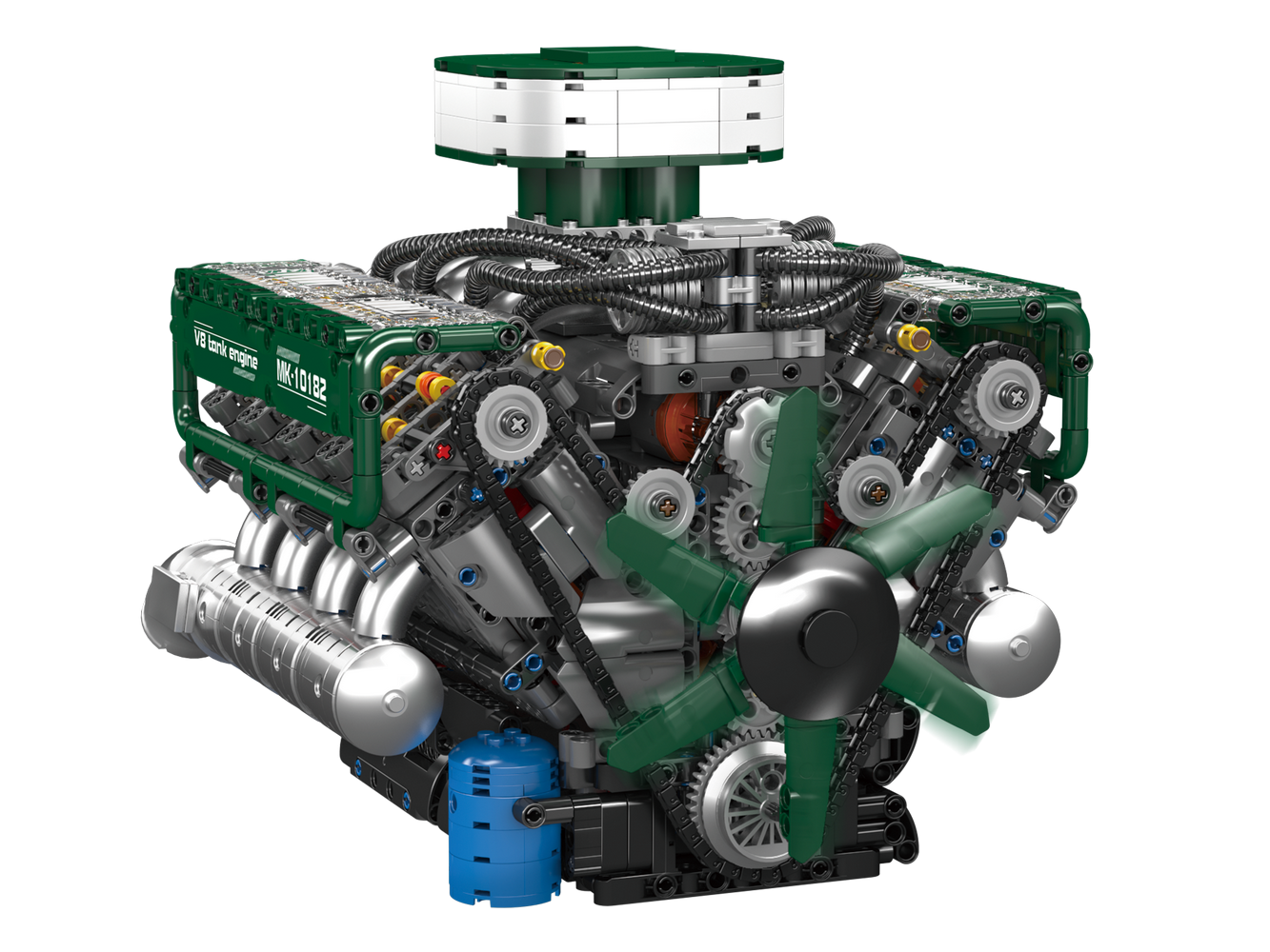 Mould King 10182 Motorised V8 Tank Engine Building Toy Set | 2250 PCS