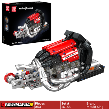 Mould King 10188 Motorized Scuderia Toro Rosso STR13 Formula 1 V6 Engine Model Building Toy Set | 980 PCS
