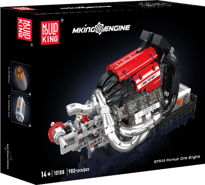 Mould King 10188 Motorized Scuderia Toro Rosso STR13 Formula 1 V6 Engine Model Building Toy Set | 980 PCS