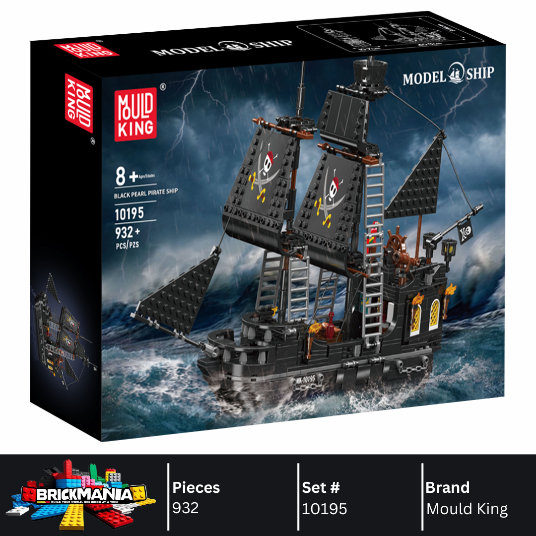Mould King 10195 Ship Black Pearl Pirate Ship Building Toy Set | 932 PCS