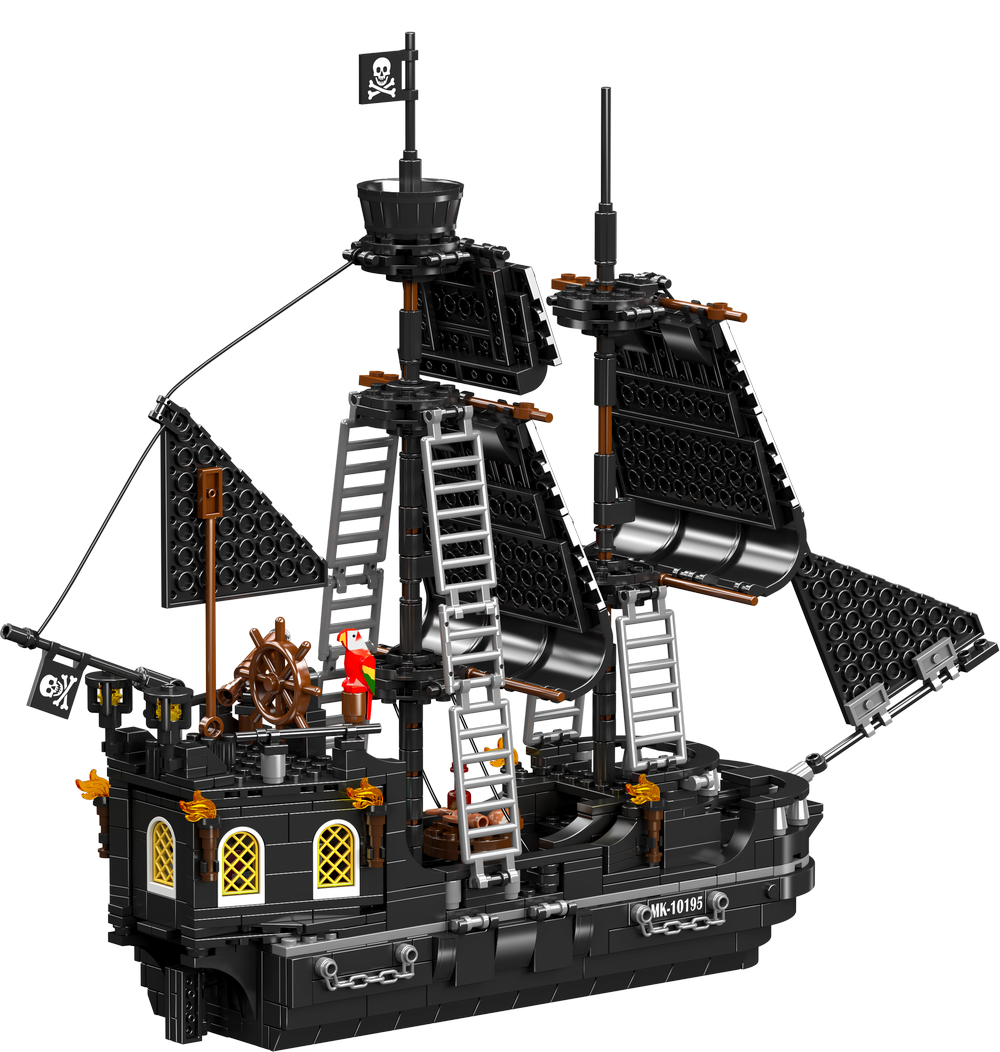 Mould King 10195 Ship Black Pearl Pirate Ship Building Toy Set | 932 PCS