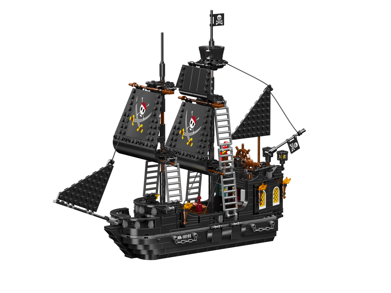 Mould King 10195 Ship Black Pearl Pirate Ship Building Toy Set | 932 PCS