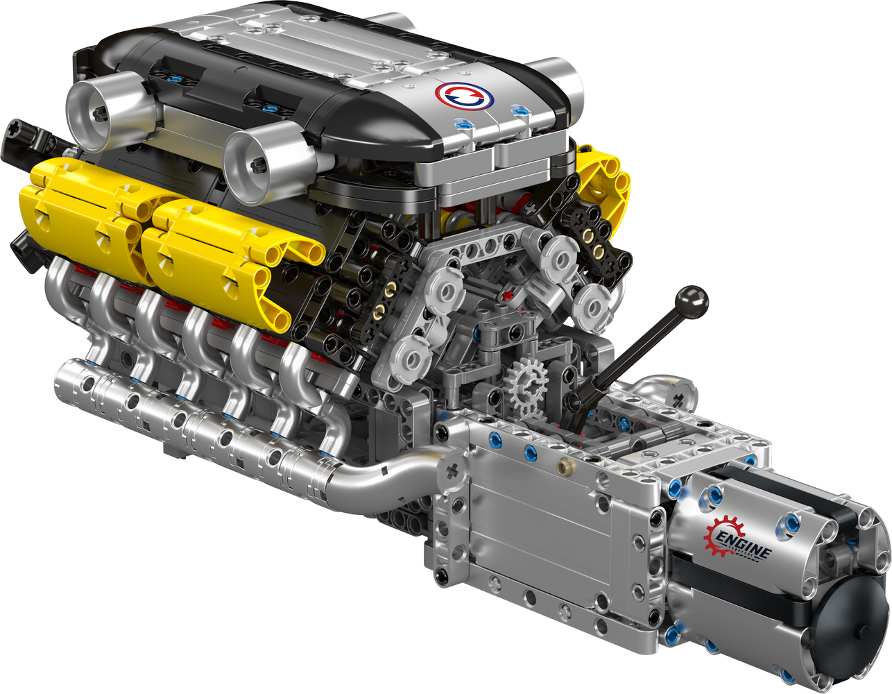 Mould King 10202 Motorized Lamborghini V12 engine & gearbox Building Toy Set | 1260 PCS