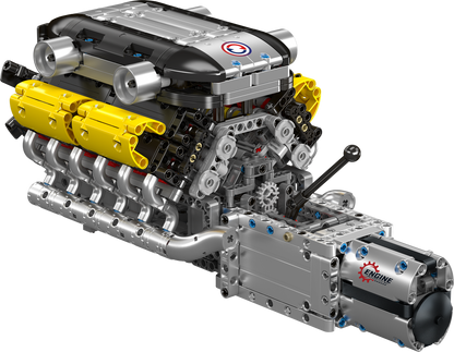 Mould King 10202 Motorized Lamborghini V12 engine & gearbox Building Toy Set | 1260 PCS