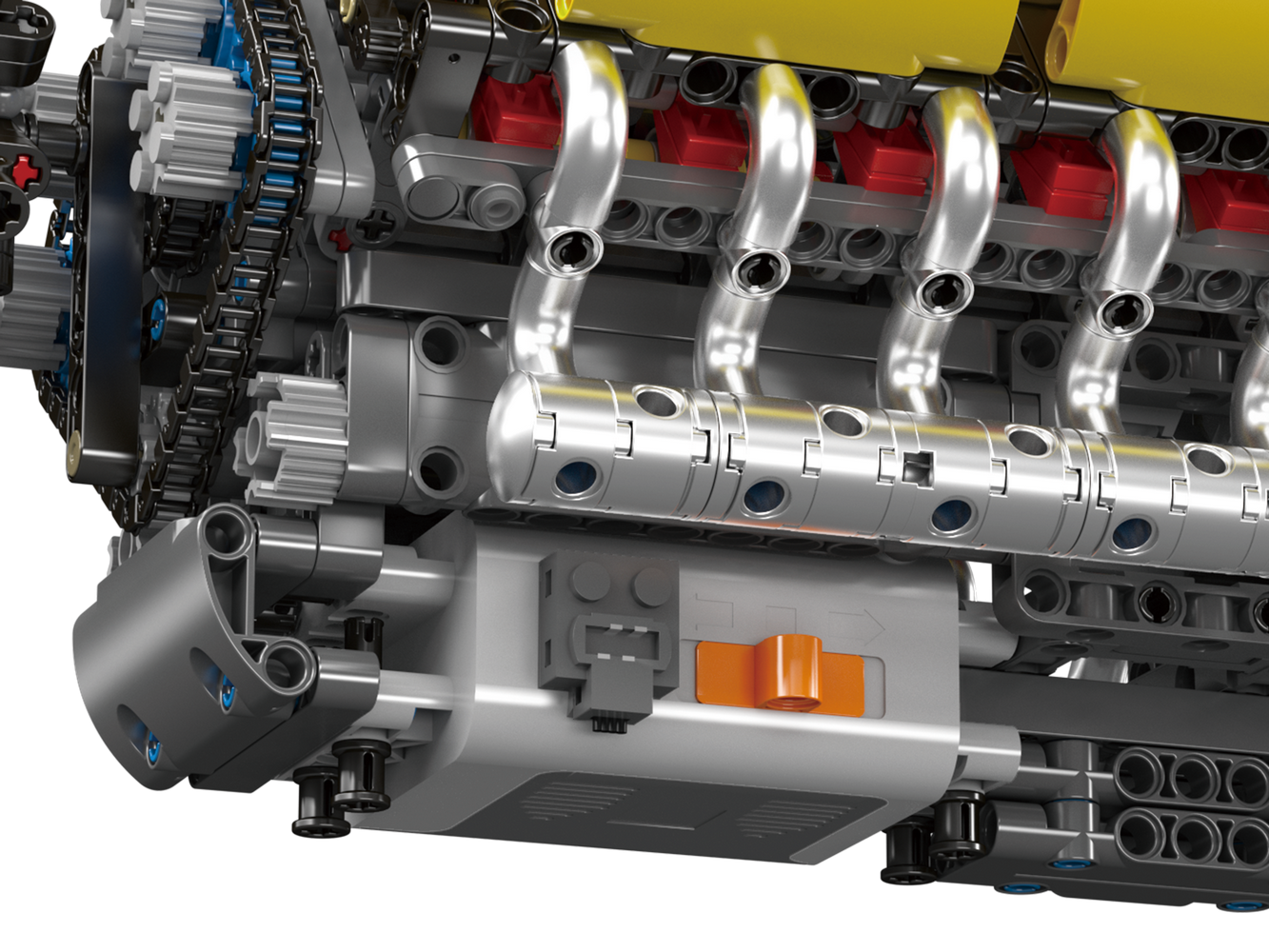 Mould King 10202 Motorized Lamborghini V12 engine & gearbox Building Toy Set | 1260 PCS