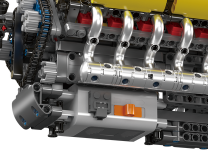 Mould King 10202 Motorized Lamborghini V12 engine & gearbox Building Toy Set | 1260 PCS
