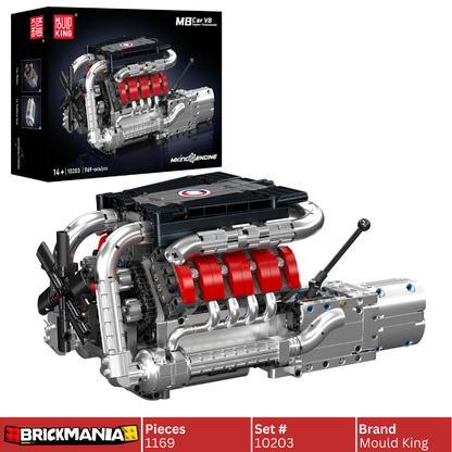 Mould King 10203 Motorized BMW M3 E92 V8 engine & gearbox Building Toy Set | 1169 PCS