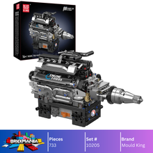 Mould King 10205 Motorised British Luxury V12 Engine Building Toy Set | 733 PCS