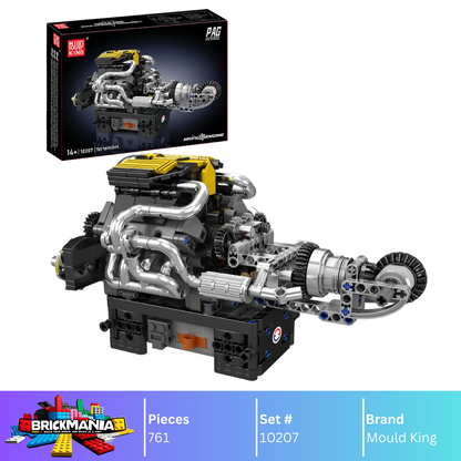Mould King 10207 Motorised PAG Turbocharged V8 Engine Building Toy Set | 761 PCS