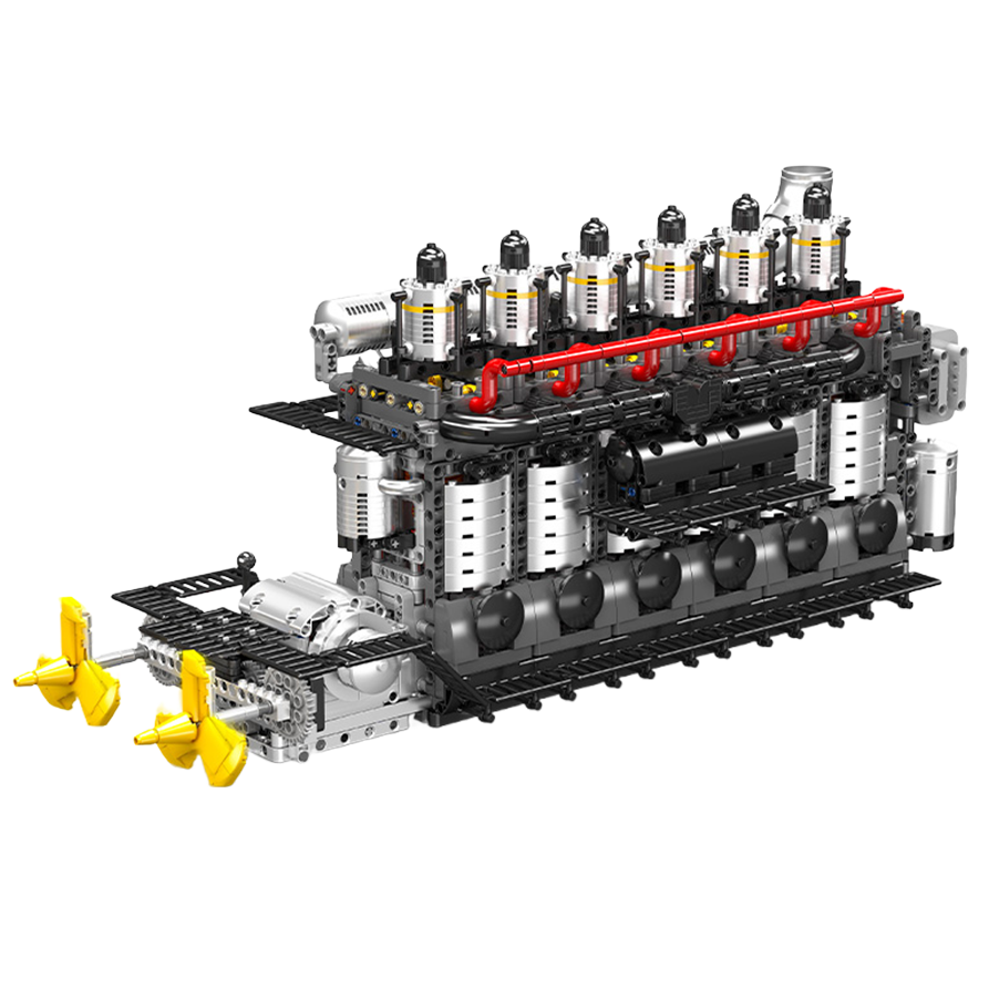 Mould King 10209 Motorized Inline 6-Cylinder Aircraft Carrier Building Toy Set | 3222 PCS