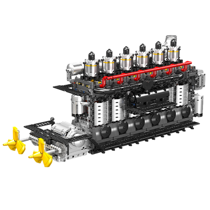 Mould King 10209 Motorized Inline 6-Cylinder Aircraft Carrier Building Toy Set | 3222 PCS