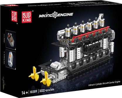 Mould King 10209 Motorized Inline 6-Cylinder Aircraft Carrier Building Toy Set | 3222 PCS