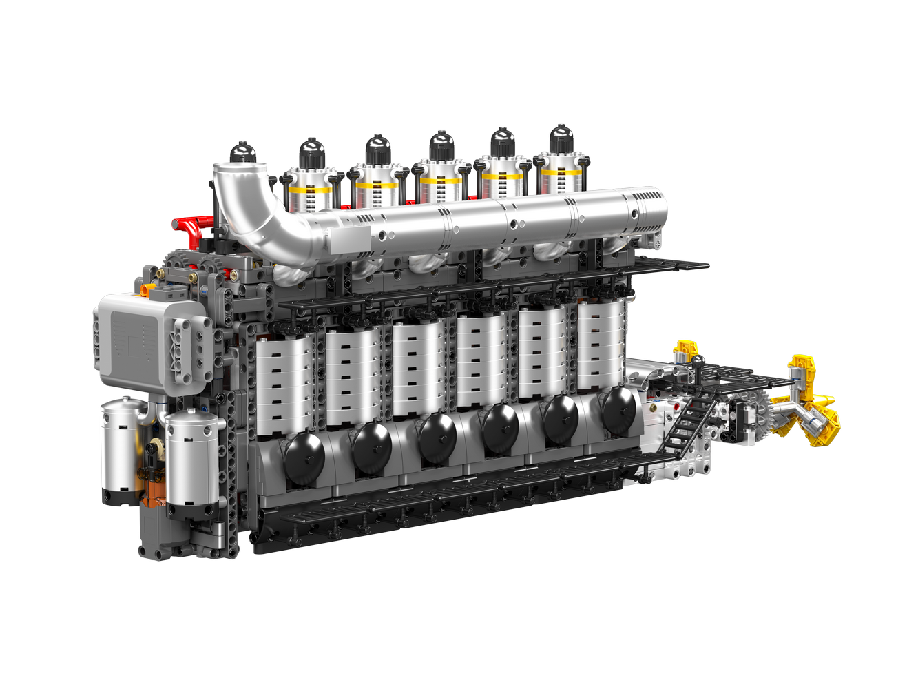 Mould King 10209 Motorized Inline 6-Cylinder Aircraft Carrier Building Toy Set | 3222 PCS
