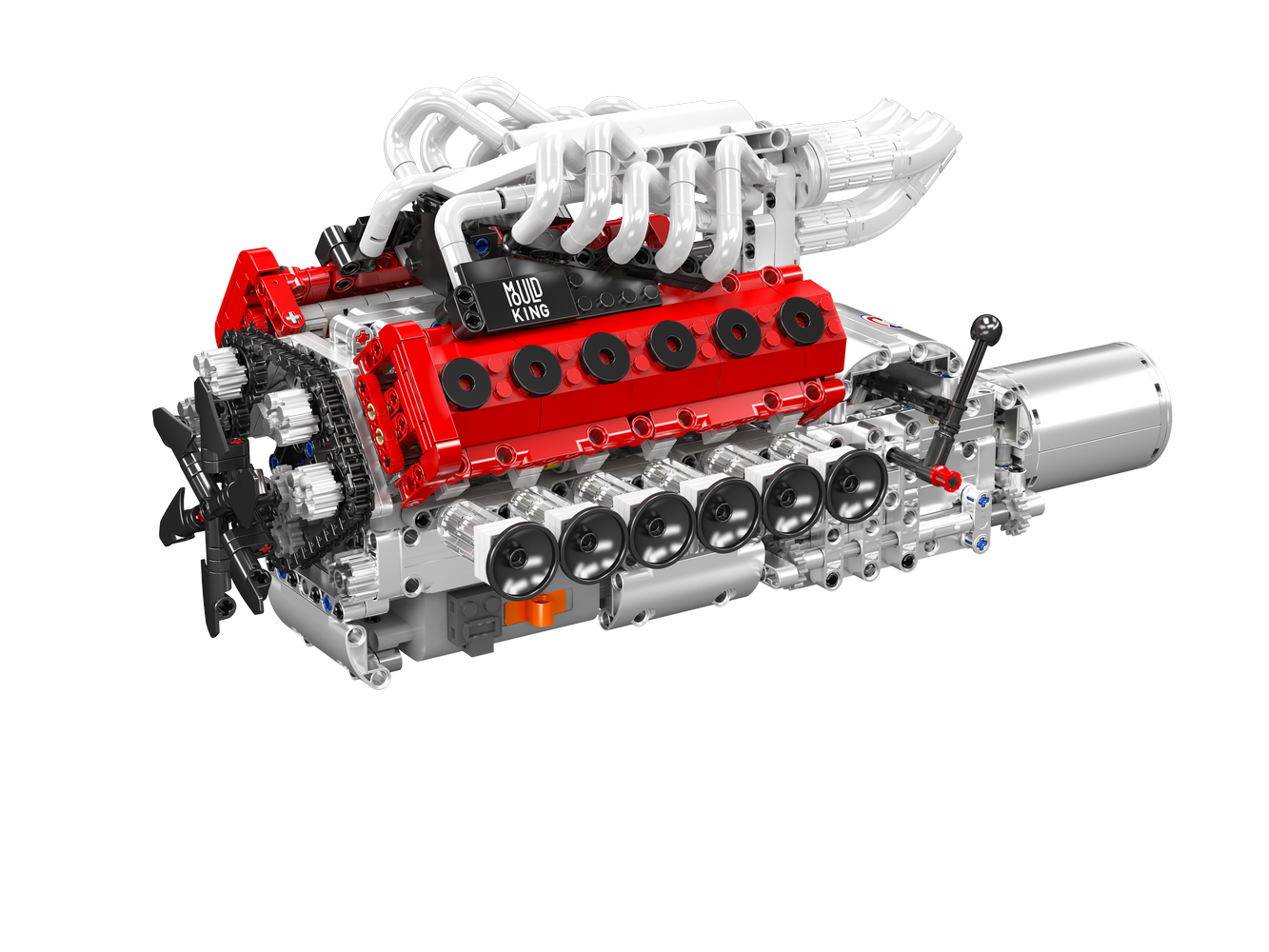 Mould King 10210 Motorized V12 Naturally Aspirated Engine Building Toy Set | 1366 PCS