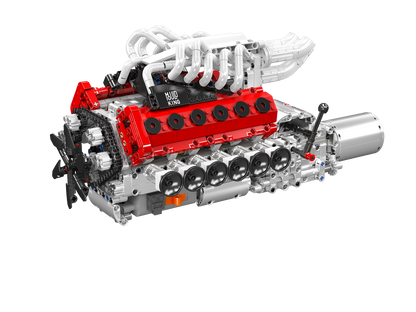 Mould King 10210 Motorized V12 Naturally Aspirated Engine Building Toy Set | 1366 PCS