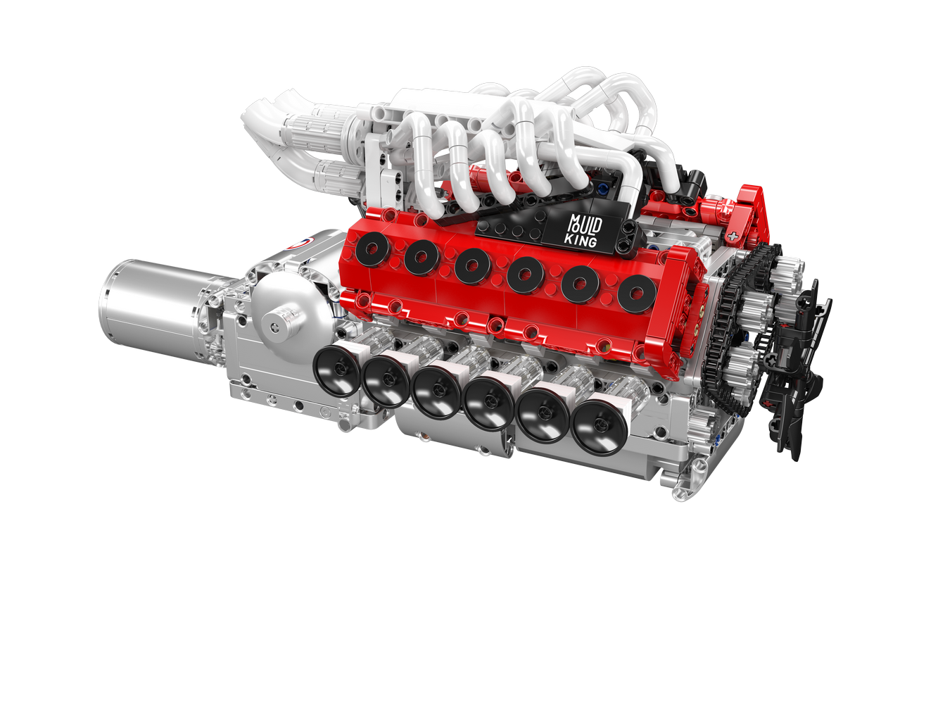 Mould King 10210 Motorized V12 Naturally Aspirated Engine Building Toy Set | 1366 PCS