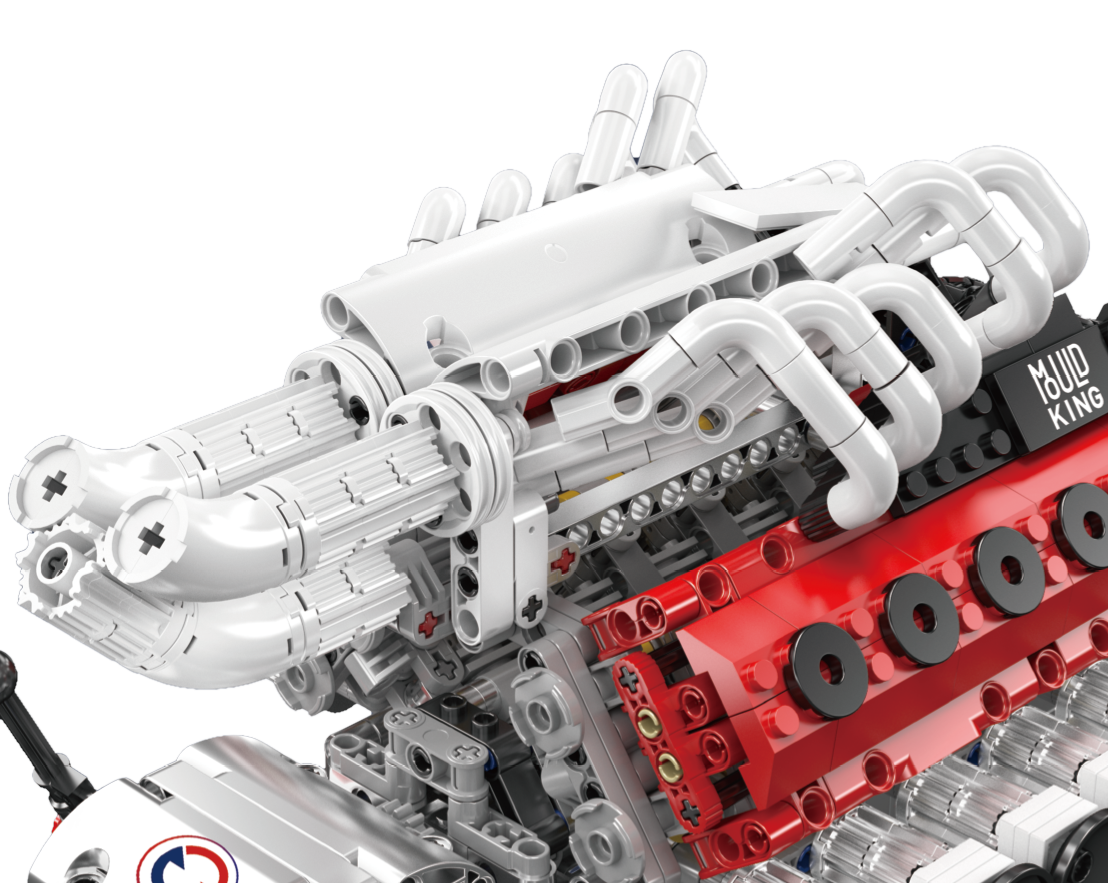 Mould King 10210 Motorized V12 Naturally Aspirated Engine Building Toy Set | 1366 PCS