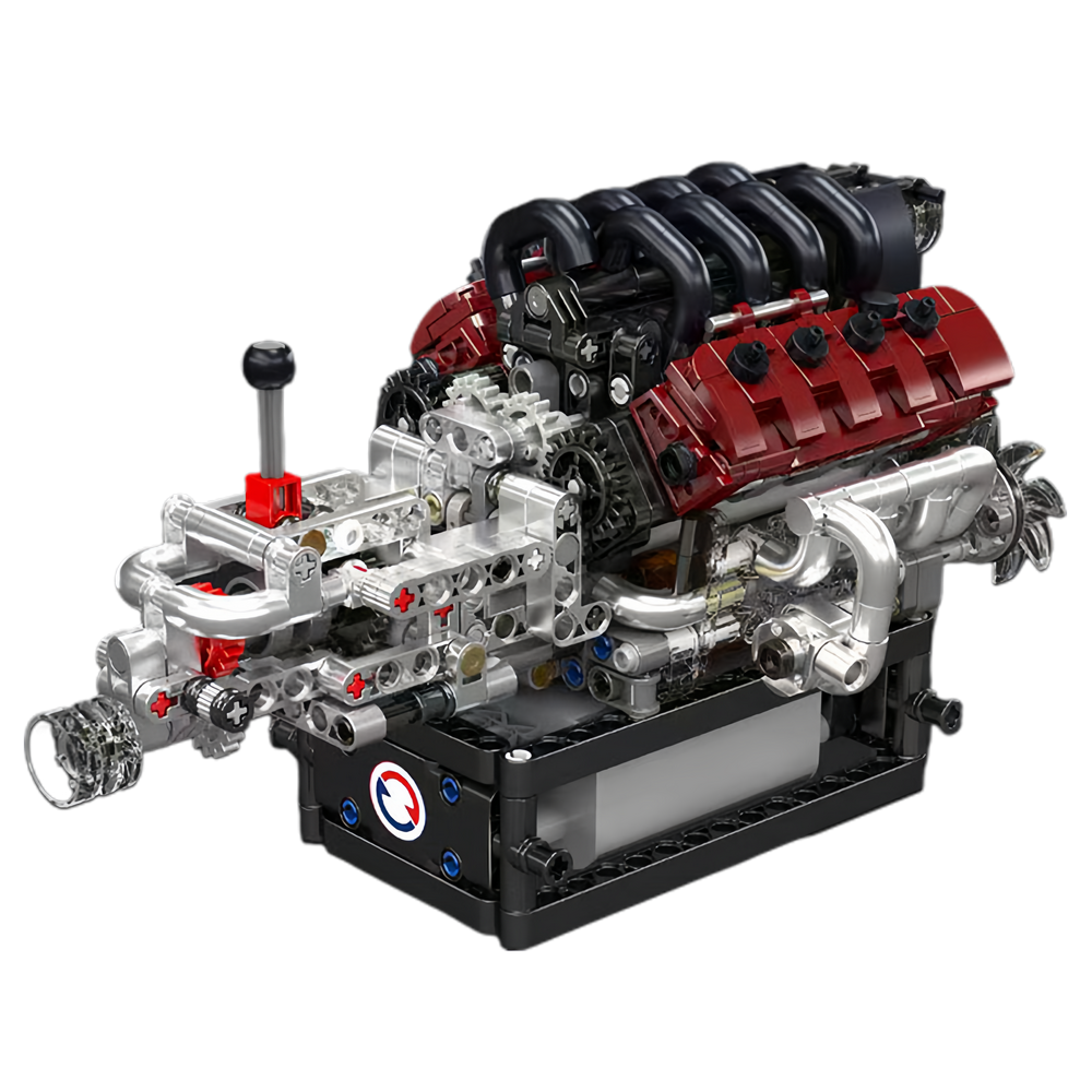 Mould King 10227 Motorized V8 Engine with Transmission Building Toy Set | 787 PCS