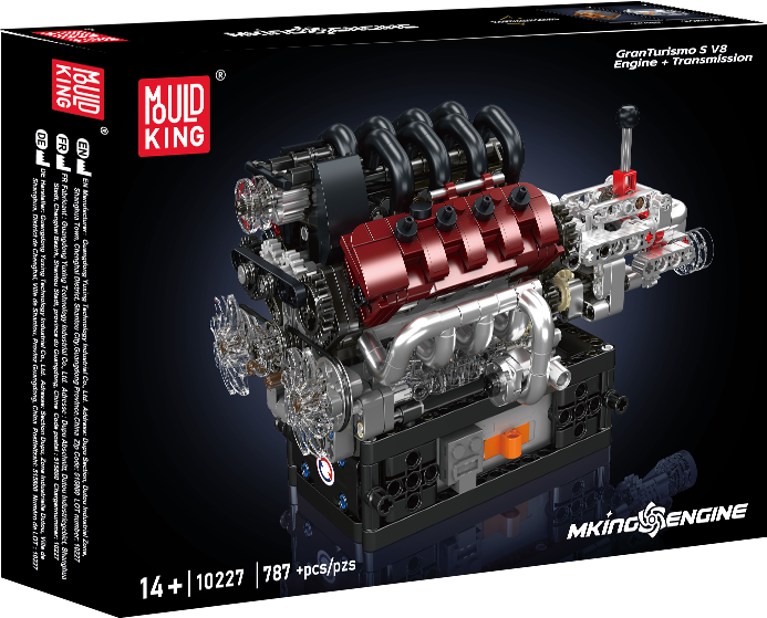 Mould King 10227 Motorized V8 Engine with Transmission Building Toy Set | 787 PCS