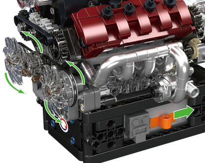 Mould King 10227 Motorized V8 Engine with Transmission Building Toy Set | 787 PCS