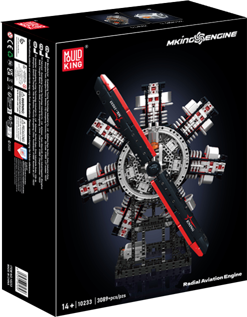 Mould King 10233 Motorized Radial Aviation Engine 2 Building Toy Set | 3089 PCS