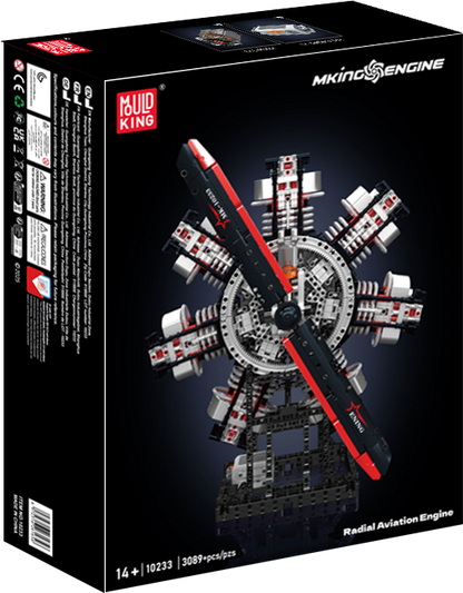 Mould King 10233 Motorized Radial Aviation Engine 2 Building Toy Set | 3089 PCS