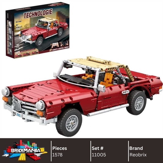 Reobrix 11005‑D Vintage Mercedes‑Benz 280SL Building Toy Set | 1578 PCS