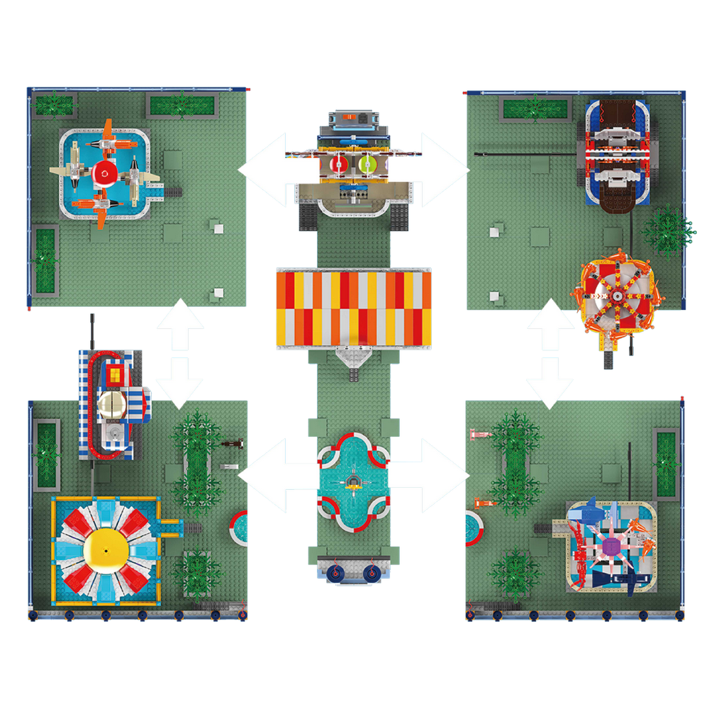 Mould King 11022 Architecture Large Amusement Park Building Toy Set | 5220 PCS