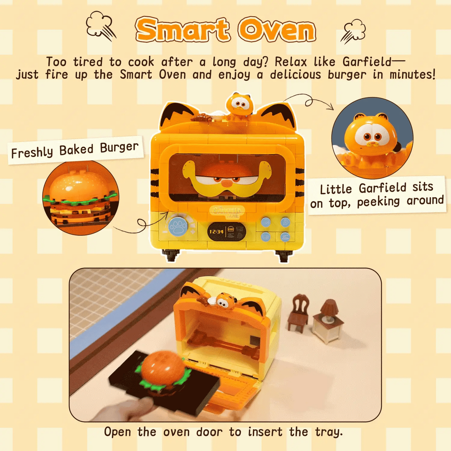 Pantasy 86822 Garfield Smart Oven Building Toy Set | 278 PCS