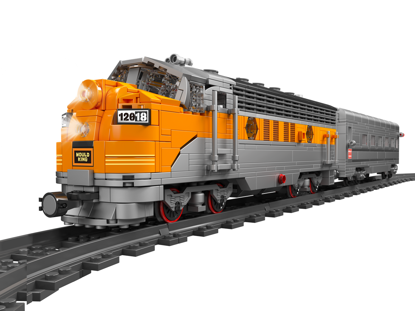 Mould King 12018S Train USA EMD F7 WP Diesel Locomotive Building Toy Set | 1751 PCS