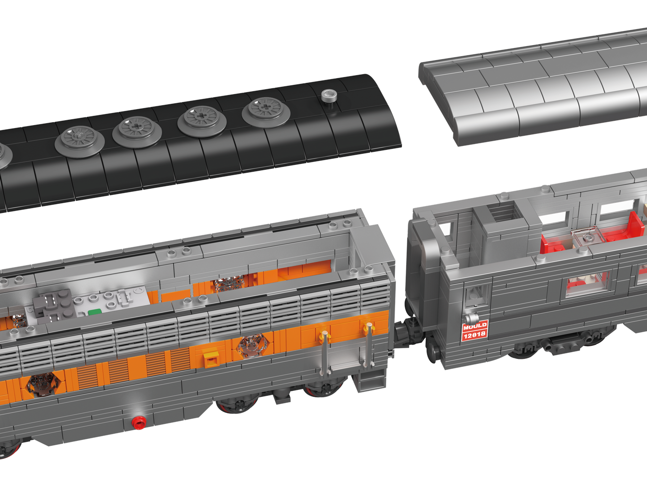 Mould King 12018S Train USA EMD F7 WP Diesel Locomotive Building Toy Set | 1751 PCS