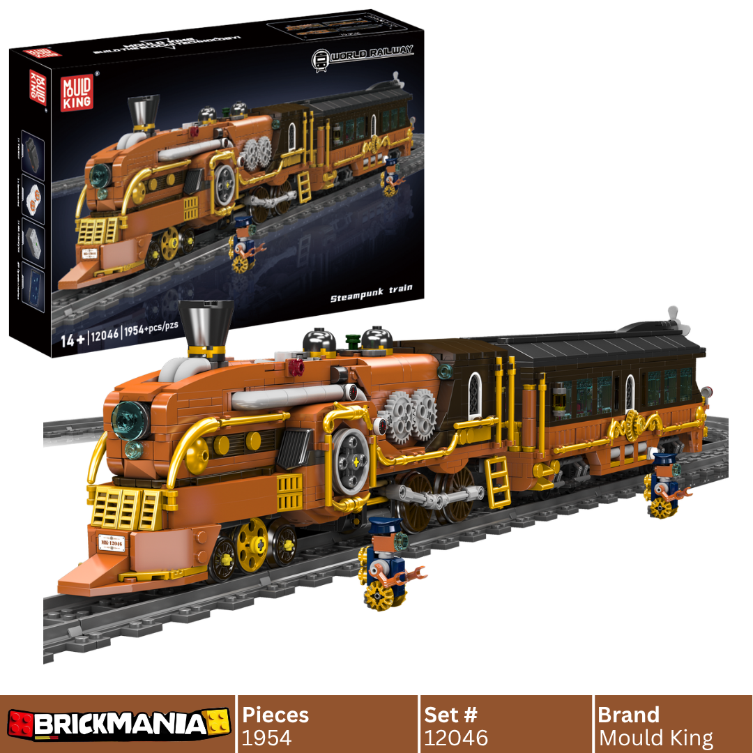 Mould King 12046 Steampunk Steam Train Building Toy Set | 1954 PCS
