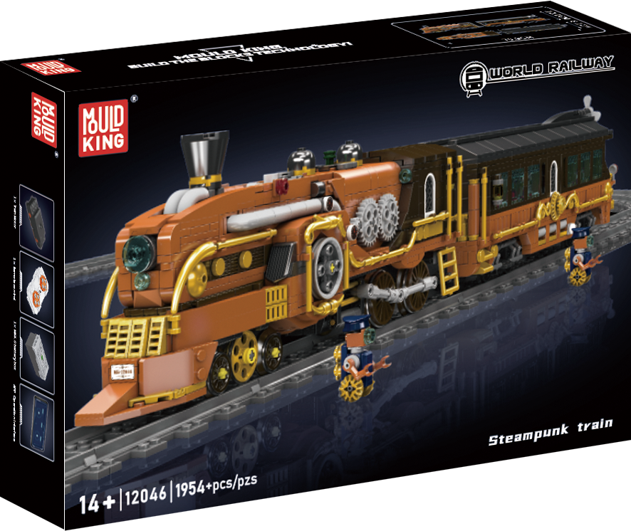 Mould King 12046 Steampunk Steam Train Building Toy Set | 1954 PCS
