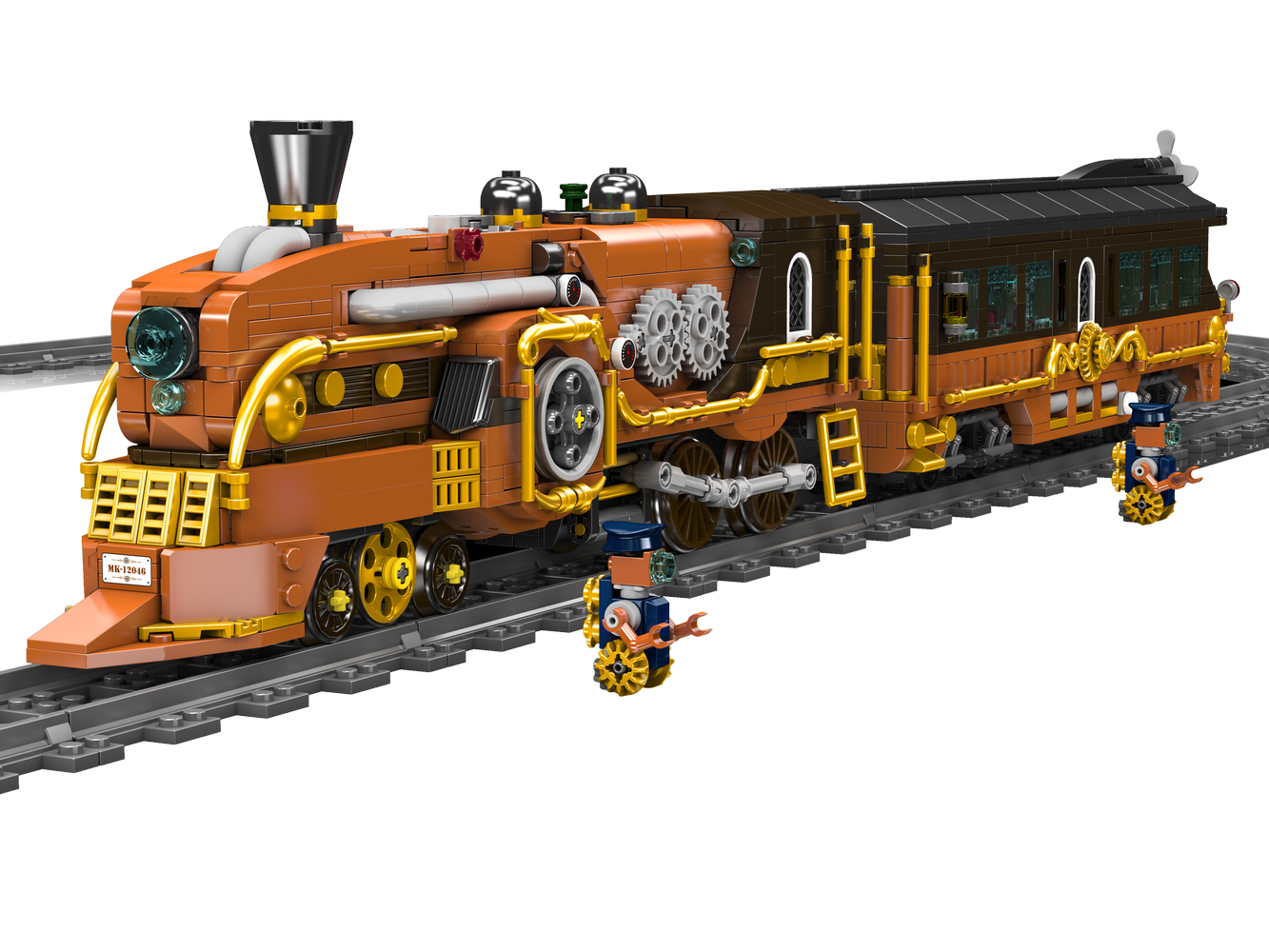 Mould King 12046 Steampunk Steam Train Building Toy Set | 1954 PCS
