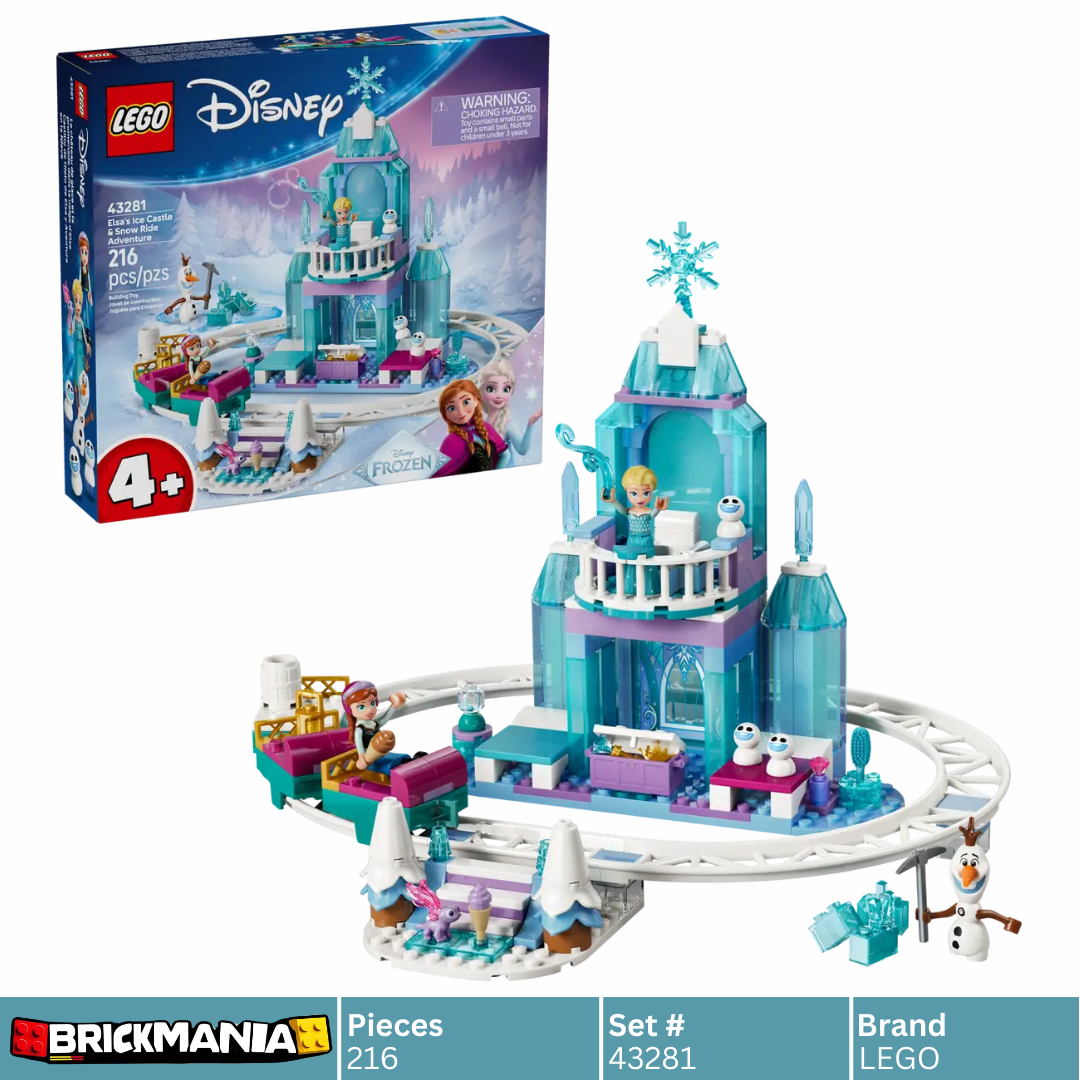 LEGO 43281 Disney Elsa's Ice Castle & Snow Ride Adventure | 216 PCS