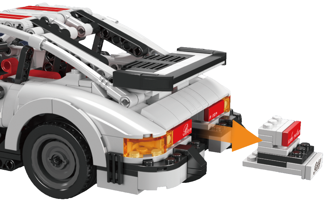 Mould King 15063 911 Pull-Back Sports Car Building Toy Set | 824 PCS