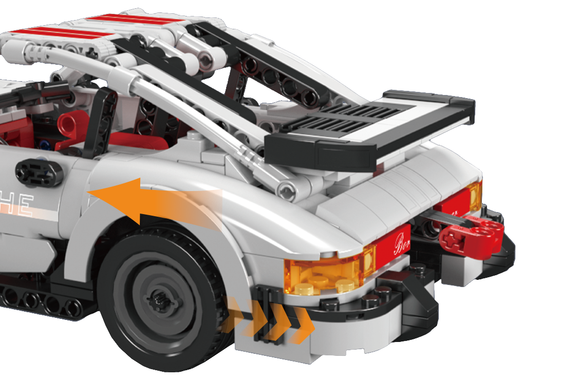 Mould King 15063 911 Pull-Back Sports Car Building Toy Set | 824 PCS