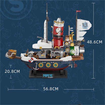 Pantasy 86402 Popeye  Treasure Hunt Steamship Building Toy Set |1800 PCS